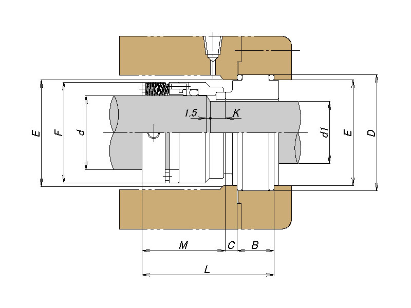 ユニカー工業汎用メカニカルシール　BFRの図面