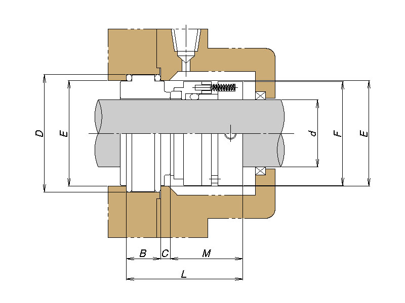 ユニカー工業汎用メカニカルシール　M４の図面